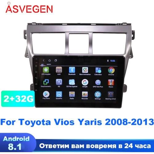 Android 8.1 Car Radio Multimedia Video Player For Toyota VIOS Yaris 2008-2013 GPS Navigation Head Unit Auto Radio Stereo