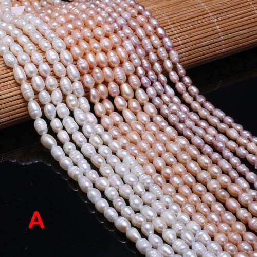 Hot Sale A Natural Freshwater Pearl Rice-shaped Loose Beads 5-6 mm For Jewelry Making DIY Bracelet Earring Necklace Accessory