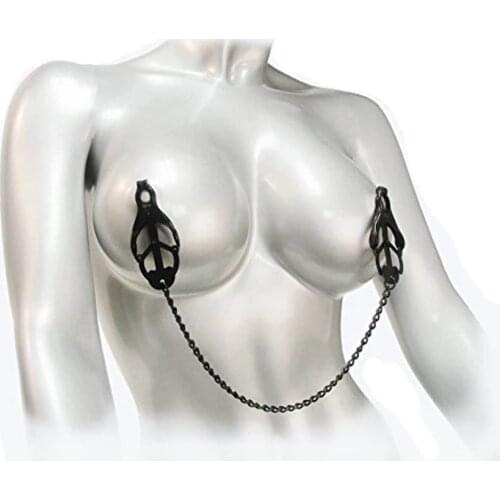 Black BDSM Japanese Clover Nipple Vagina Clamps,Stainless Steel Pinch Clip for Nipples,Adult Sex Toys