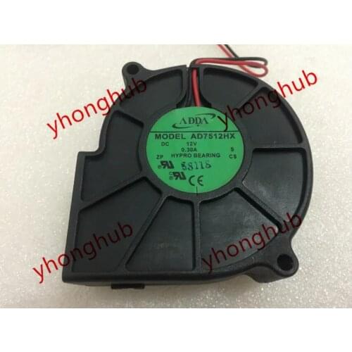 ADDA AD7512HX DC 12V 0.30A 2-Wire Server Blower Fan