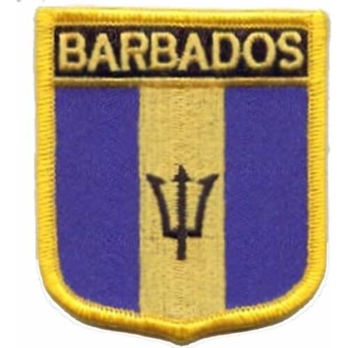 Barbados Flag Patch 3"Made by Twill with Merrow Border and PVC Backing Make items As Client Request and MOQ50pcs Free Shipping