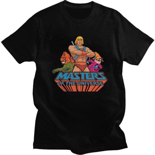 Classic Vintage He-Man Masters Of The Universe T Shirt Men Cotton Tee Skeletor Eternia Tshirt Short-Sleeve Fashion T-shirt Gift