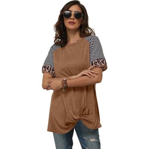 T Shirt Women Loose Short-Sleeved Tops Streetwears Summer Clothes Plus Size Ladys Clothing Short Sleeve Leopard Print T-Shirts