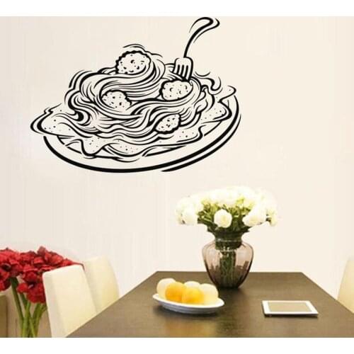 Italian Cuisine Wall Decal Italy Food Pizza Pasta Western Restaurant Kitchen Interior Decor Window Glass Door Vinyl Sticker S938