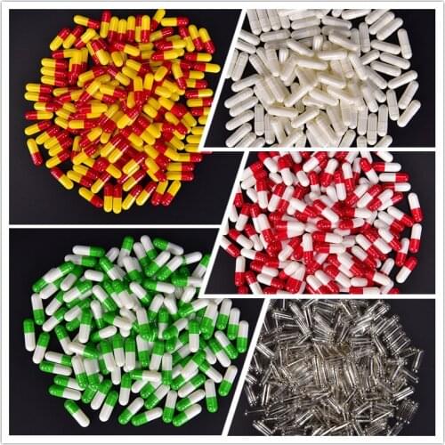 1000Pcs Capsules Separated Box Multicolor Empty Gelatin Capsules Pill Vcaps Gel Halal Separated Box 5 Colors