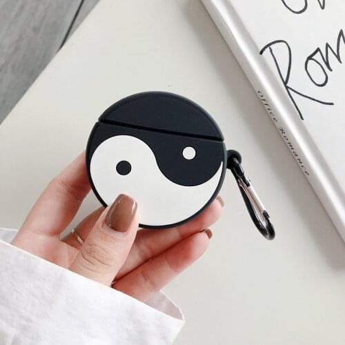 Chinese Tai Chi diagram Silicone Case For Apple Airpods 1 2 ancient traditional Tai Chi Lanyard Hang Loop protective Cover