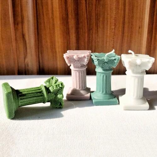 Round Column Pillar Shape Aromatherapy Candle Molds Creative Cylinder Plaster Silicone Mold Handmade Candle Mould