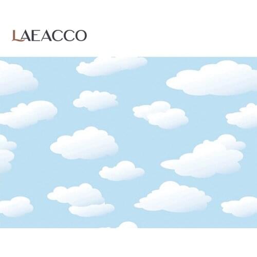 Laeacco Blue Sky White Cloud Prince Backdrop For Photography Newborn Baby Child Shoot Photo Background Photocall Photo Studio