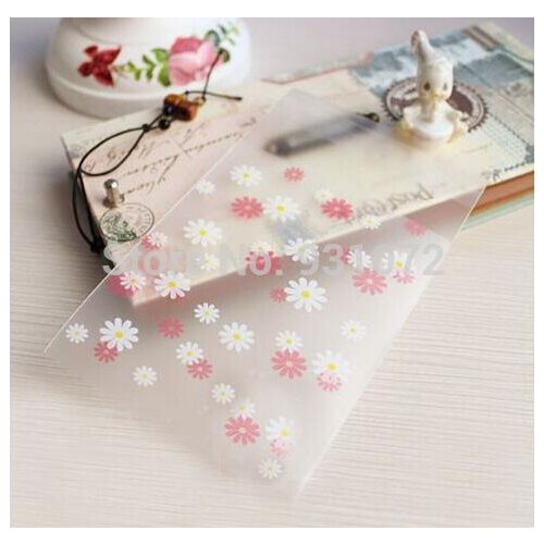 Frosted translucence pink & white small daisy Self Sealing Wrapping Bags,Cookies,Party, Favor, Gift,Wedding Plastic Bag