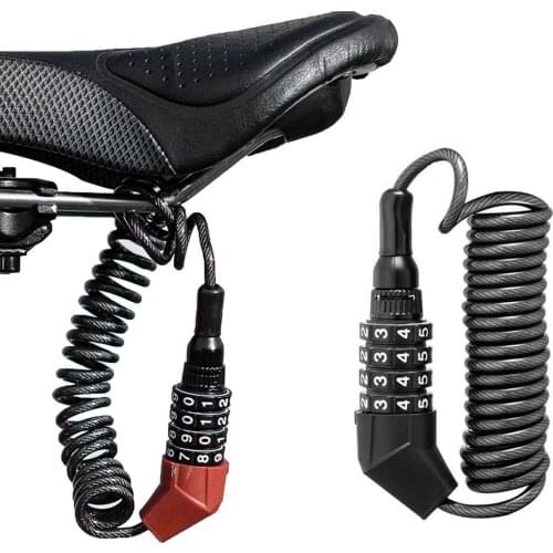 Mini Motorcycle Helmet Lock With Steel Wire Cable Password Combination Bike Lock Anti-Theft Safety Lock Steel Bike Accessories