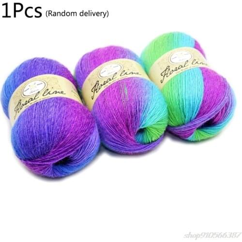 Soft Worsted Yarn Rainbow Gradient Colors DIY Baby Knitting Wool Shawl Scarf Crochet Thread Supplies O03 20 Dropshipping