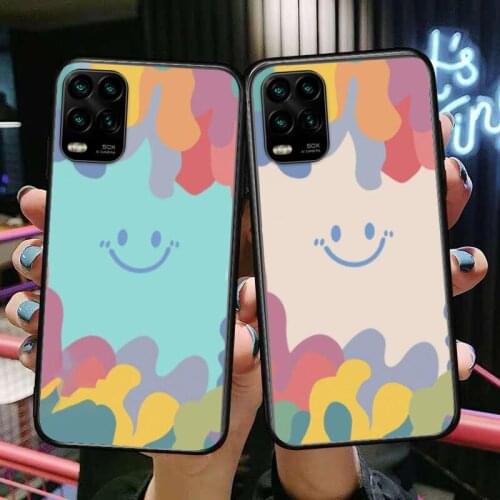 Cute Smile Pattern Soft Shell cartoon Phone Case For XiaoMi Redmi Note 10 9 9S 8 7 6 5 A Pro T Y1 Black Cover Silicone Back Pre