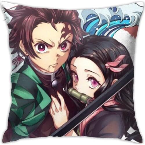 Demon Slayer Pillow Cover Home Cushio Cover demon slayer figure poster Decoratives Cushions For Sofa Seater Car Pillow Case