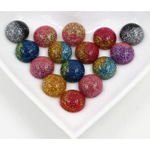 New New New 40pcs 12mm Mix Colors Flat back Resin Cabochons Cameo For Charms Bracelet Necklace