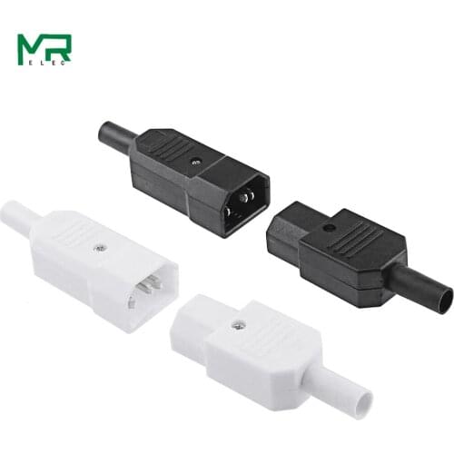 IEC 10A 250V Straight Cable Plug Connector Rewireable C13 C14 Plug Rewirable Power Connector 3 pin AC Socket