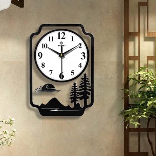 Modern Design Acrylic 3D Wall Clock Hanging Landscape Painting Clocks Silent Quartz Kitchen Living Room Home Decoration Horloge