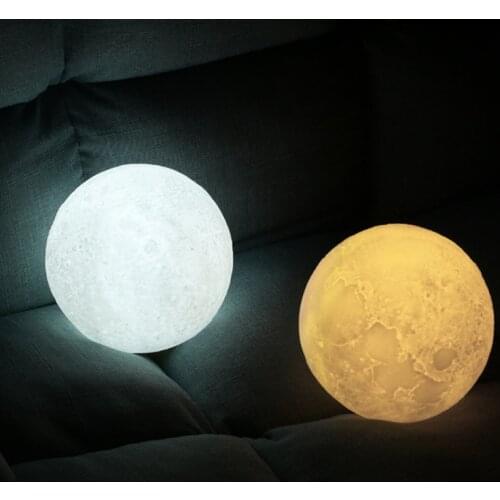 LED Night Light Creative Touch Switch Moon Light Indoor USB 3D Print Rechargeable Moon Lamp For Bedroom Decoration Birthday Gift