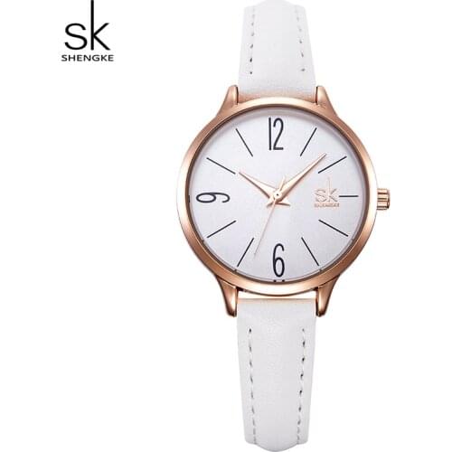 Shengke New Ladies Wrist Watch Reloj Mujer 2019 Top Brand Luxury Quartz Women Leather Watches Womens Day Gifts Clock #K8064