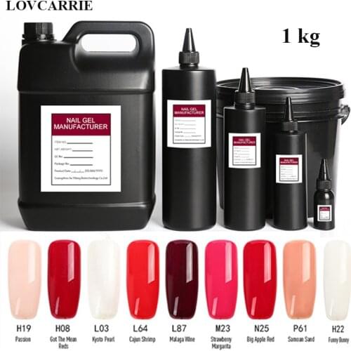 1 KG Bulk Package UV Gel Nail Polish Rubber Base Coat Tempered No Sticky Top Coat Soak off UV Gel Lacquer 276 Bright GelColor