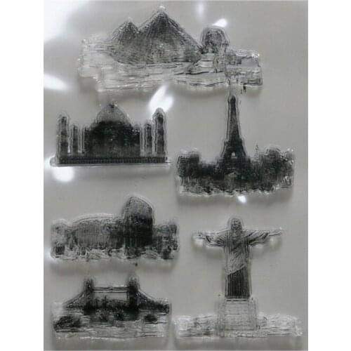 1PC Landmark Building DIY Scrapbooking Paper Transparent Clear Silicone Stamps Scrapbooking/Card Making Decoration Supplies