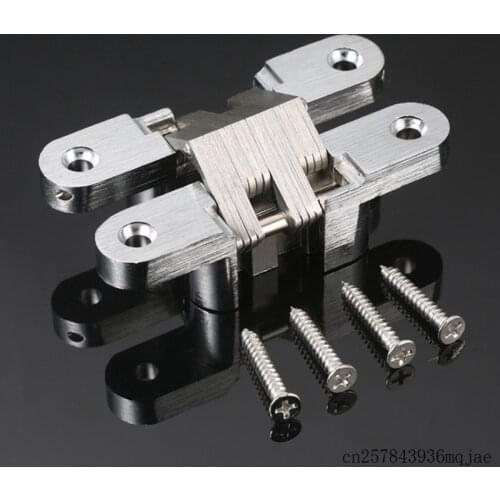 10pcs Stainless Steel Hidden Hinges Folding Door Hinge 70-140mm Built-in Concealed Cross Heavy-loading Furniture Hardware