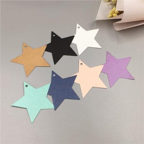 100Pcs/Lot 5.2x5.2cm DIY Handmade Five-pointed Star Kraft Paper Hang Tag Wedding Garment Clothes Label New Card Note Price Tag