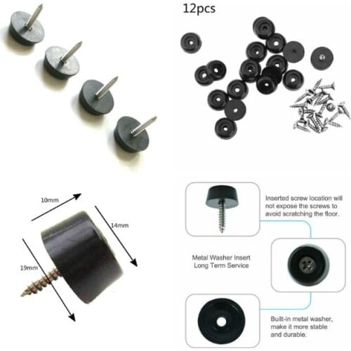 12 pcs Environmentally Rubber Non-slip Chair Leg Caps FeetSofa Foot Covers Furniture Legs Floor Protector Pad