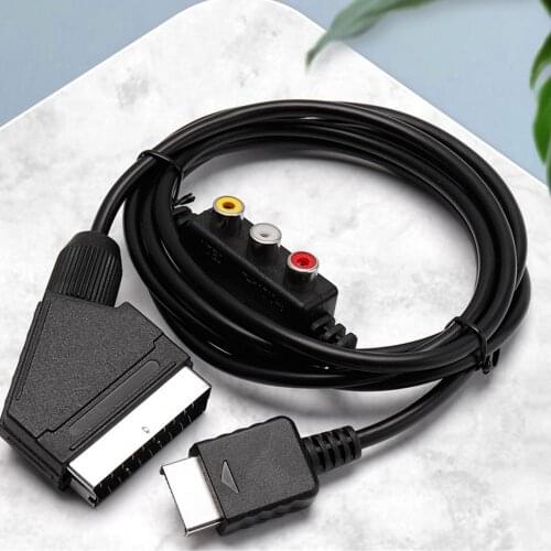 2 in 1 RGB SCART + AV RCA Output Cable Cord 1.8 Meters for Sega Dreamcast HDMI-compatible Set Top Box Media Player
