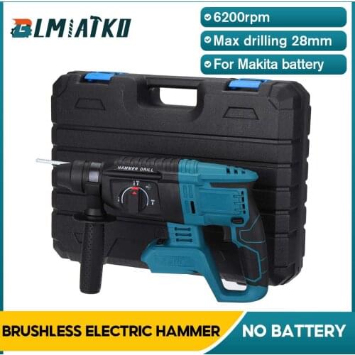 10000bpm rechargeable brushless cordless rotary hammer drill Impact Function electric Hammer impact drill For 18V Makita battery