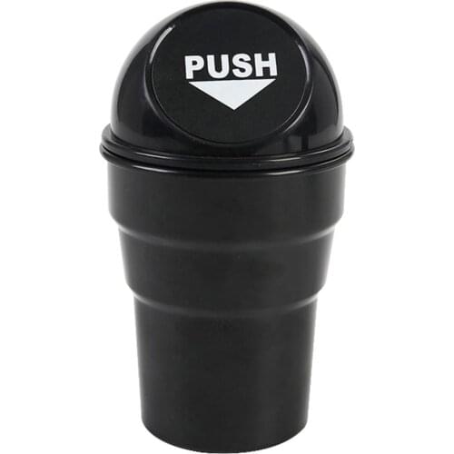 Car Trash Garbage Holder Automobiles Storage Stylish Cup Shape Push Lid Car Vehicle Desktop Plastic Trash Can Garbage Bin Box