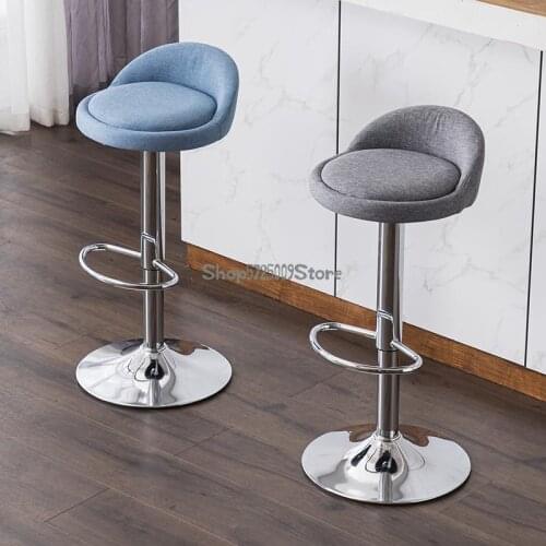 Bar Chair Lifting Rotary Bar Chair Household High Stool Modern Simple Cashier Front Desk Back Chair