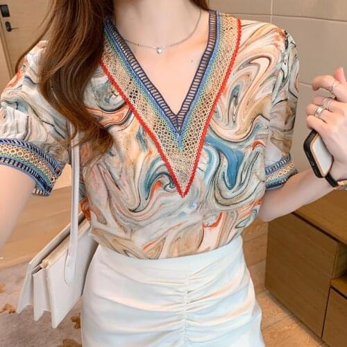 COIGARSAM Short Sleeve blouse women New Summer Chiffon blusas womens tops and blouses 8315