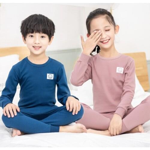 Childrens boys Long johns john for kids Sleeve Pajama Underwear Pure Cotton Spring Autumn Boys' Girls' kid clothes set