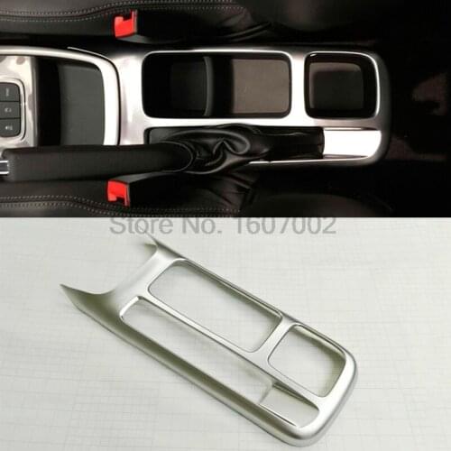 For Chevrolet Lova RV 2016 ABS Matte Chrome Interior Car Styling Front Cup Holder Panel Hand Brake Cover Sequins