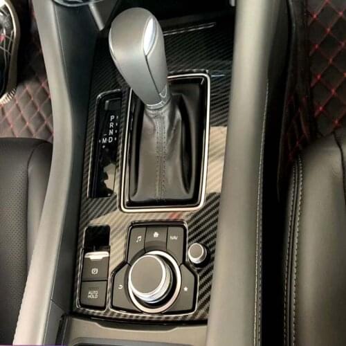 For Mazda 6 Atenza 2019 2020 Carbon Fiber Interior Inner Gear Shift Box Panel Cover Trim Sticker Auto Accessories Car Styling