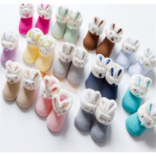 Newborn baby lovely rabbit dispensing antiskid thickened cotton mens and womens childrens socks-ZQ107