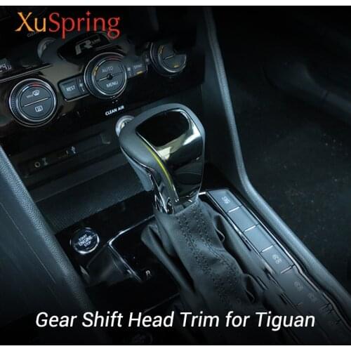 Fo VW Tiguan MK2 2016-2020 Car High-equip Gear Shift Head Trim Cover Stickers Decoration Garnish Styling