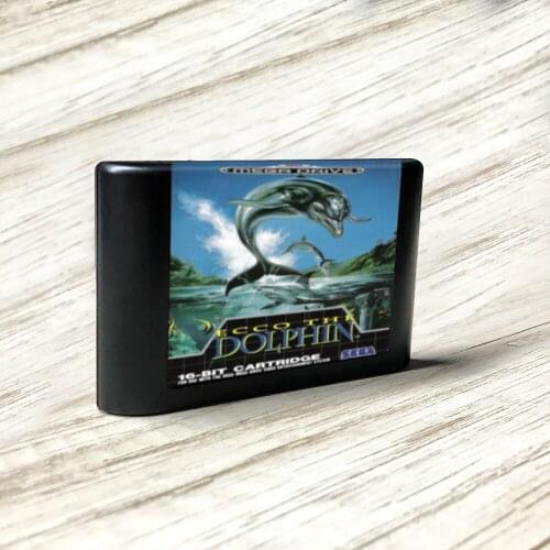 Ecco the Dolphin - EUR Label Flashkit MD Electroless Gold PCB Card forSega Genesis Megadrive Video Game Console