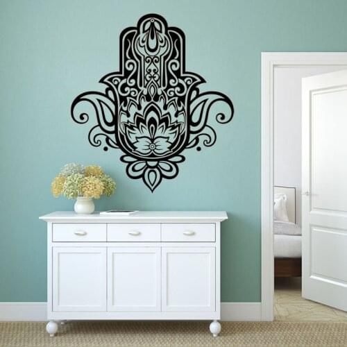 Hamsa Hand Wall Stickers Indian Buddha Home Decor Removable Vinyl Wall Decal Sticker Waterproof Wall Art Decoration