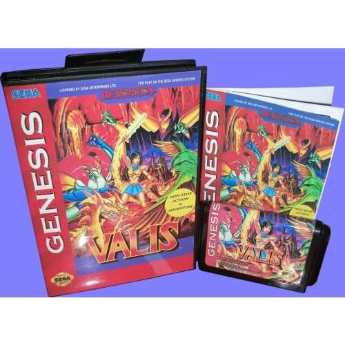 Valis With Box And Manual 16bit MD Game Card For Sega Mega Drive For Genesis
