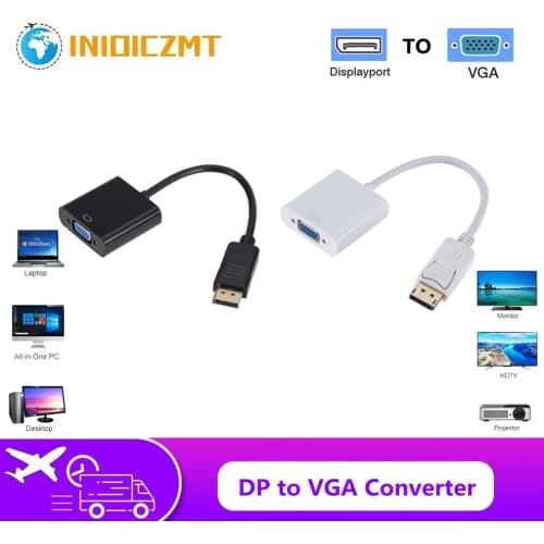 INIOICZMT DP TO VGA Cable Male to Female DP to VGA Adapter DP TO VGA Converter for PC Computer Laptop HDTV Monitor Projector
