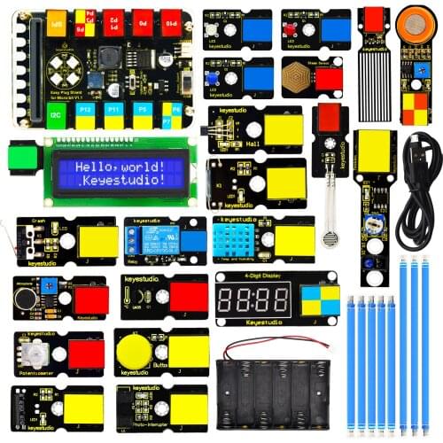 Keyestudio EASY PLUG MicrobitV2 Super Starter Kit for BBC Micro:Bit Kit Makecode Programming Electronic Kit(Excluding Microbit )