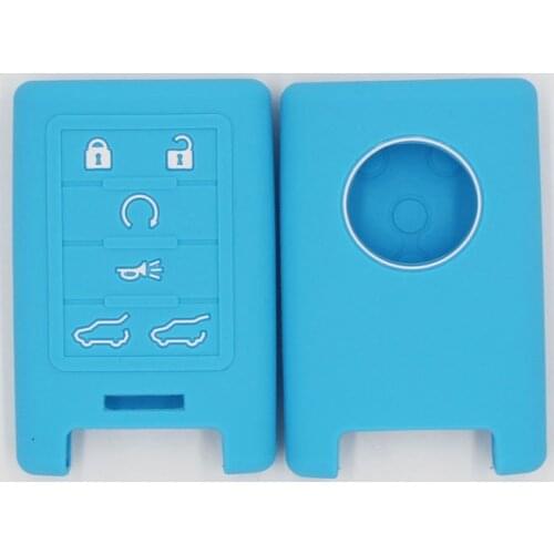 2PC silicone rubber car key fob cover case protect cap hood skin shell for Cadillac CTS ATS XTS SRX Escalade Remote 5 button key