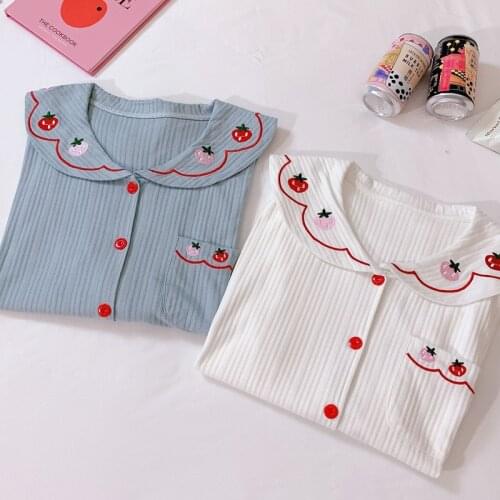 Korean Pijama Feminino New Sweet Cotton Sleepwear Loose Women Home Clothes Lapel Long Sleeve Winter Pajamas Set Nuisette Femme