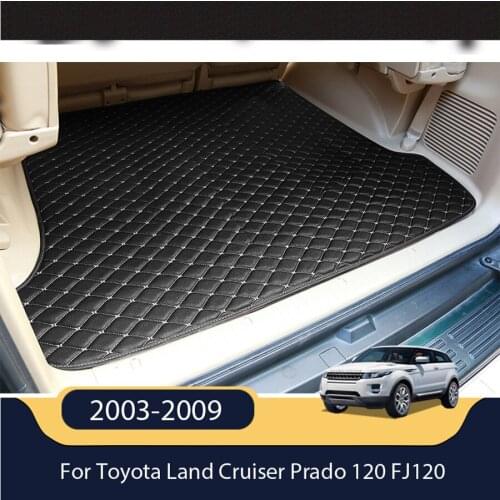 Leather Car Rear Trunk Floor Mat Carpets For Toyota Land Cruiser Prado 120 FJ120 2003 2004 2005 2006 2007 2008 2009 Accessories