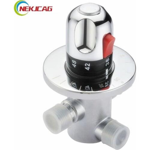 Brass G1/2 Thermostatic Faucet Cartridge Valve Solar Water Heater Control Valve Adjust the Water Temperature Mixer Valve