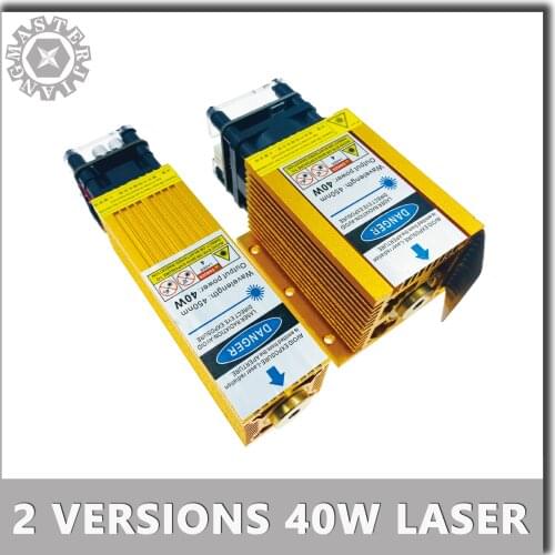 Blue/Golden Laser Module 40W Fixed Focus Laser Head 450nm Laser TTL Module Set Laser Engraver Machine Wood Marking Cutting Tool