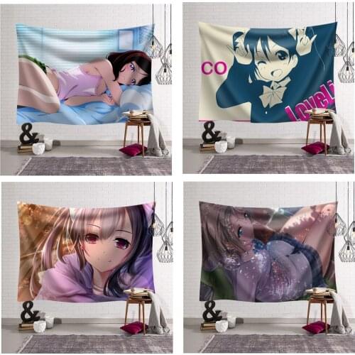 Cartoon Japan Anime cute girl wall hanging tapestry Wall art yoga throw beach towel picnic mat wall tapestry 200*150cm