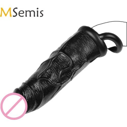 Mens Soft Silicone Penis Enlargement Condom Cock Extender Sleeve G Point Stimulating Toys Male Delay Ejaculation Chastity Device