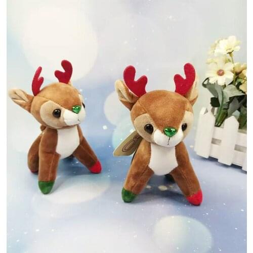 Exquisite New sika deer plush doll key chain pendant bag ornament toy personality creative beautiful couple Christmas gift